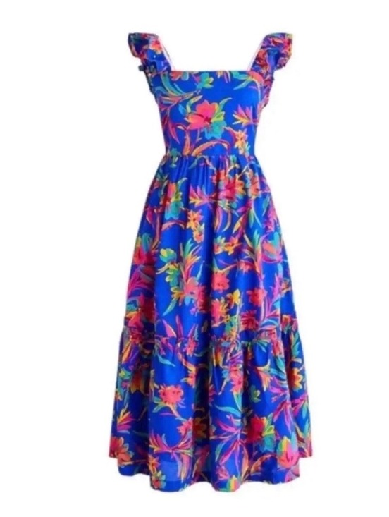Dresses & Skirts - NWT J. Crew 100% Cotton Tropical Floral Midi Dress
